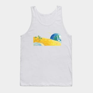 Martians observing the Earth from the Moon Tank Top